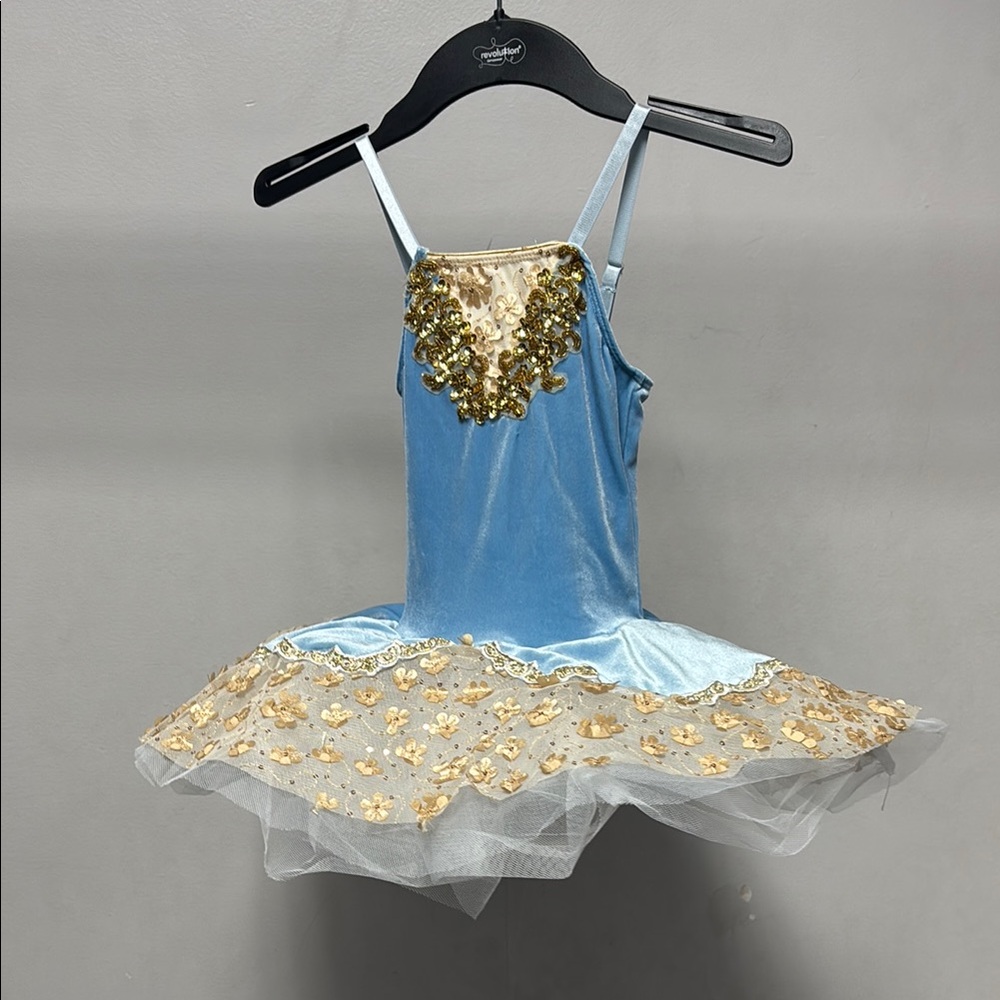Blue and Gold Kids Ballet Costume